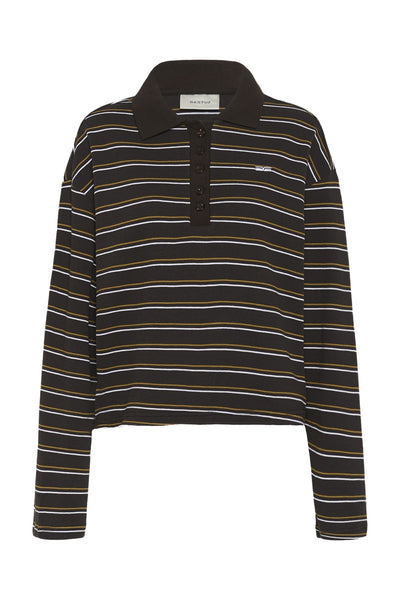GZpilova LS polo tee Ganache striped - 109843 - 10911483 Thumbnail