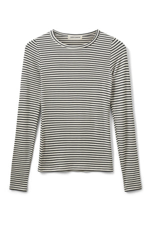 PETRICIASW STRIPE T-SHIRT LONG 0104 Off white - SNOS704