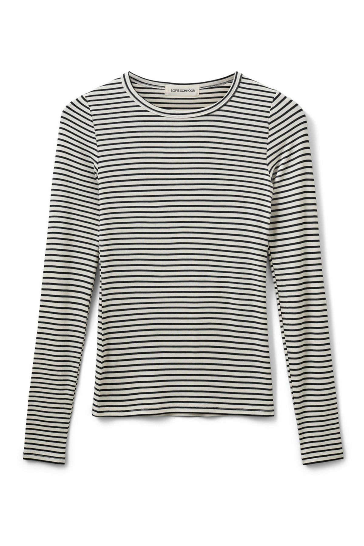PETRICIASW STRIPE T-SHIRT LONG 1017 Black striped - SNOS704