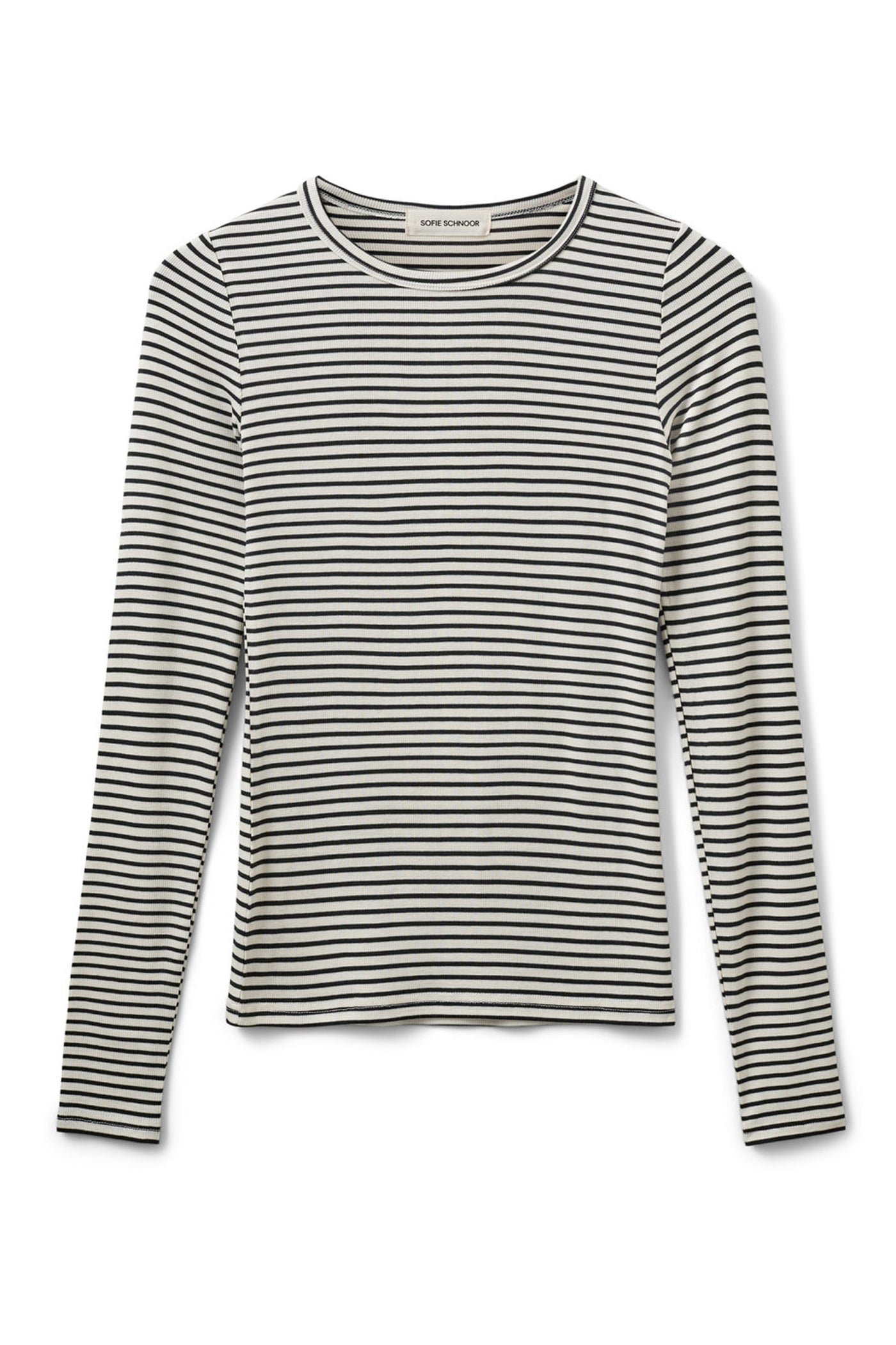 PETRICIASW STRIPE T-SHIRT LONG 1017 Black striped - SNOS704