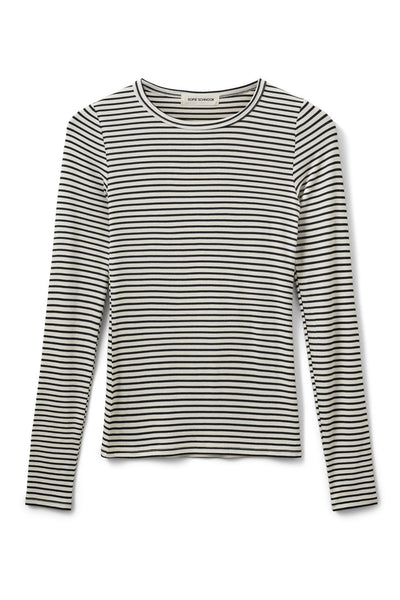 PETRICIASW STRIPE T-SHIRT LONG 1017 Black striped - SNOS704 Thumbnail