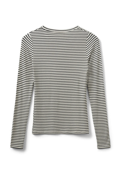 PETRICIASW STRIPE T-SHIRT LONG 0104 Off white - SNOS704 Thumbnail