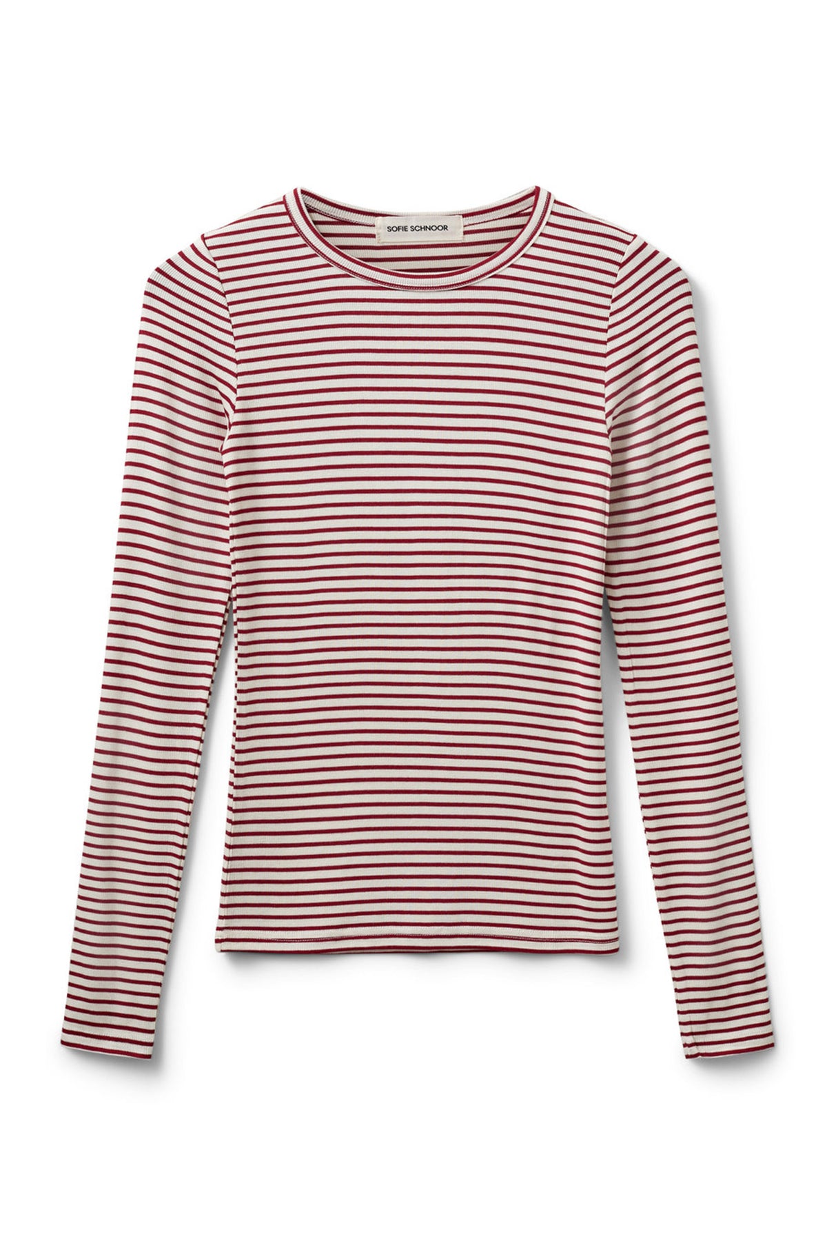 PETRICIASW STRIPE T-SHIRT LONG 4139 Red Striped - SNOS704