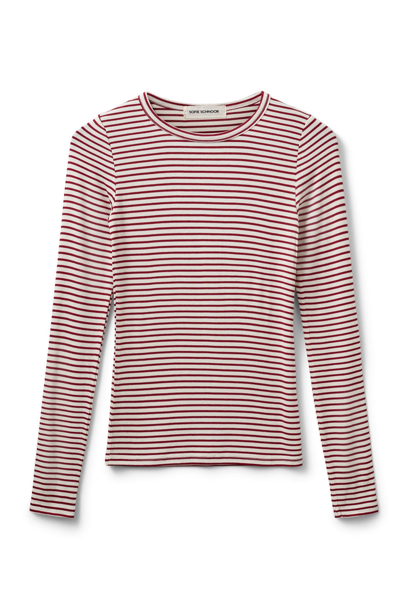 PETRICIASW STRIPE T-SHIRT LONG 4139 Red Striped - SNOS704