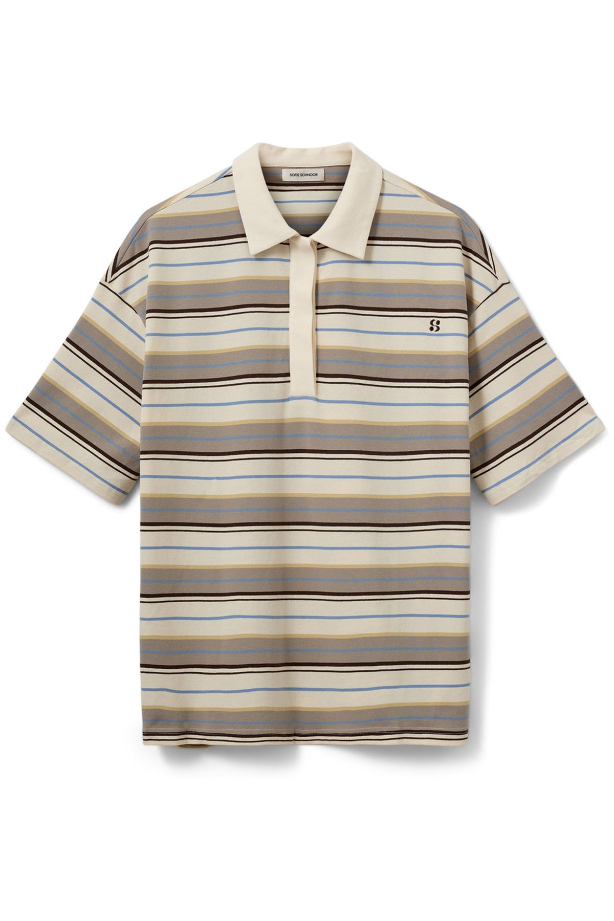 PILSW OVERSIZE STRIPED POLO SH 0140 Off White Striped - S261515