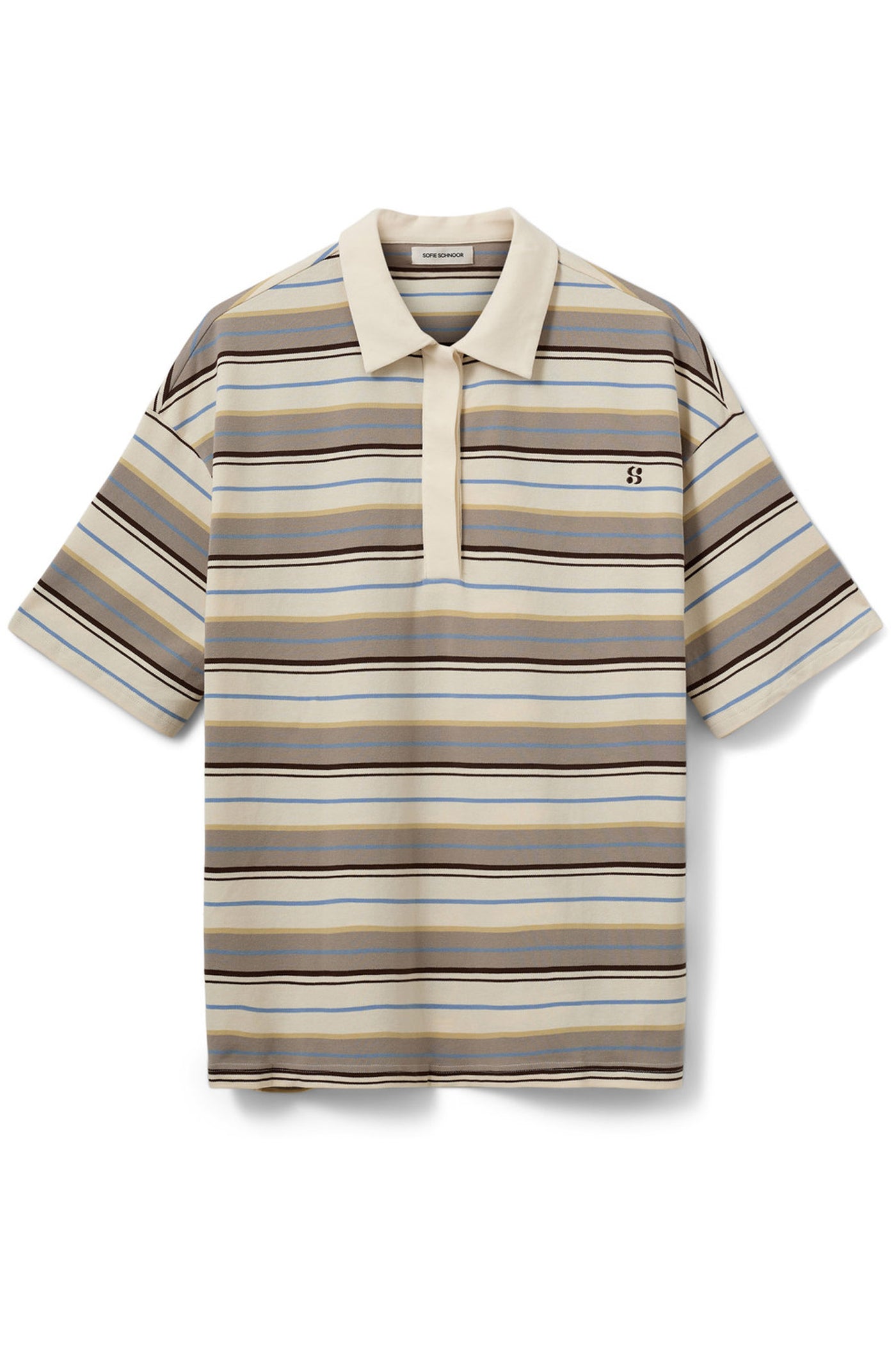 PILSW OVERSIZE STRIPED POLO SH 0140 Off White Striped - S261515