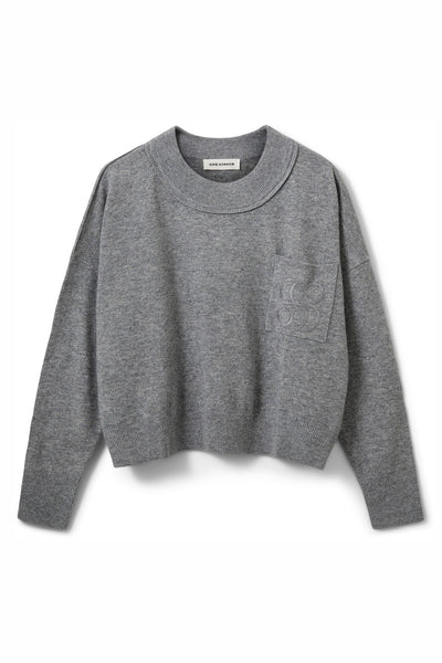 PORTIASW KNIT SWEATER 8000 Grey Melange - S261355 Thumbnail