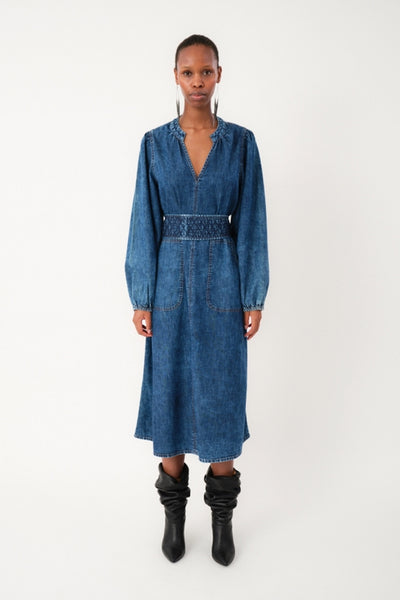 ParisLL Midi Dress LS 20 Blue - 25421-3027 Thumbnail