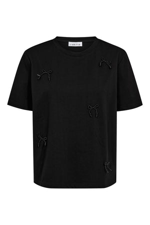 Pearl Bow Tee Black - HL10027
