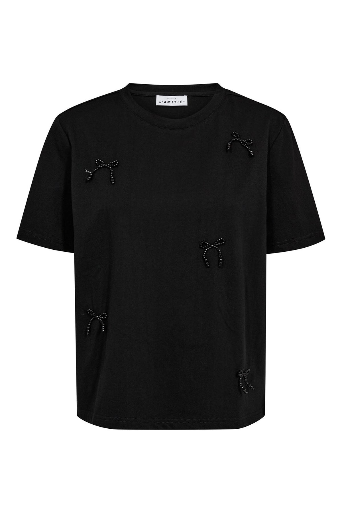 Pearl Bow Tee Black - HL10027