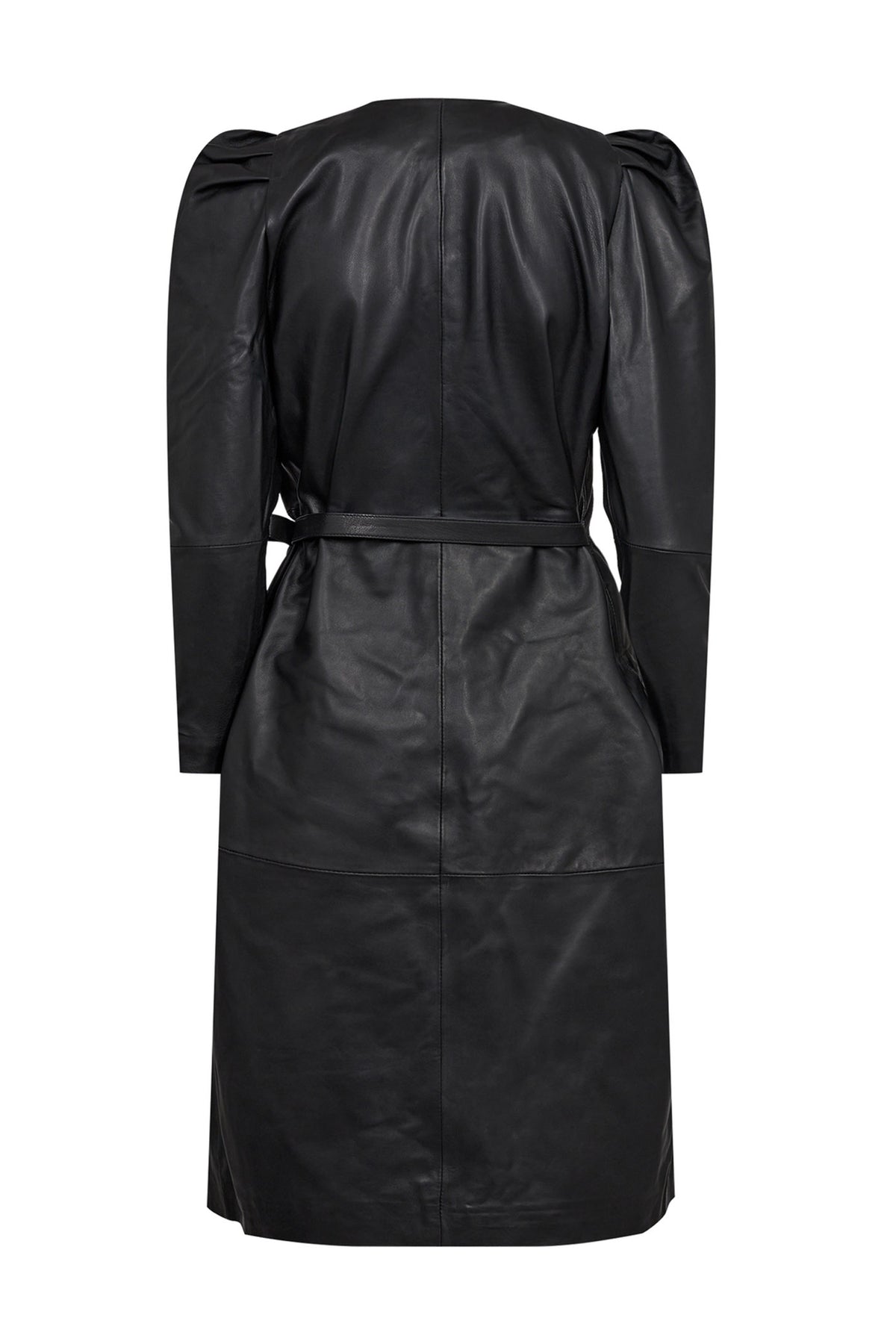 PhoebeCC Leather Wrap Dress Black - 36243
