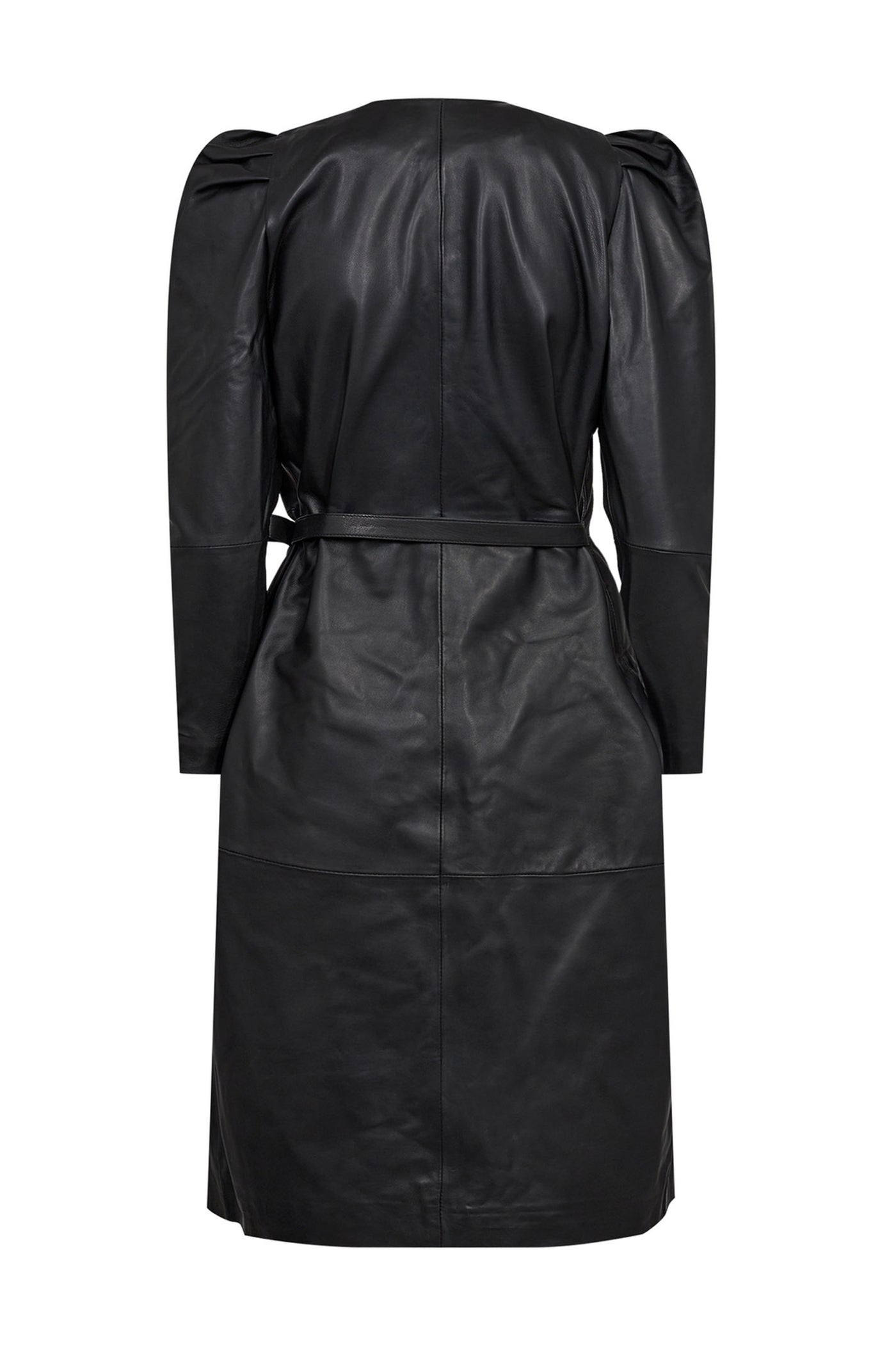 PhoebeCC Leather Wrap Dress Black - 36243