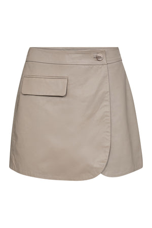 PhoebeCC Leather Wrap Skort 2006-Taupe - 34200