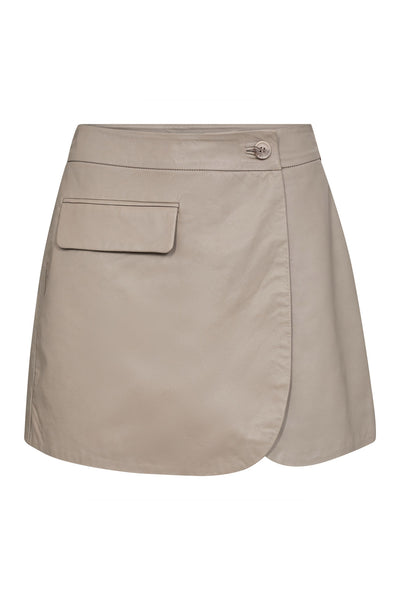 PhoebeCC Leather Wrap Skort 2006-Taupe - 34200 Thumbnail