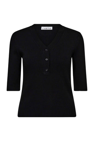 Piccolo SS V-Rib Knit Black