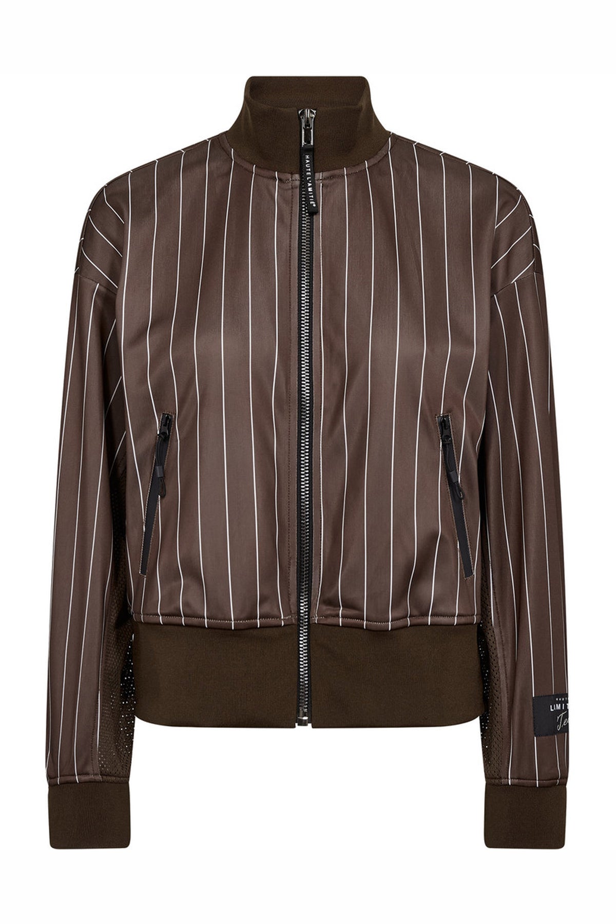 Pin Stripe Zip Sweat Mocca - HL10542