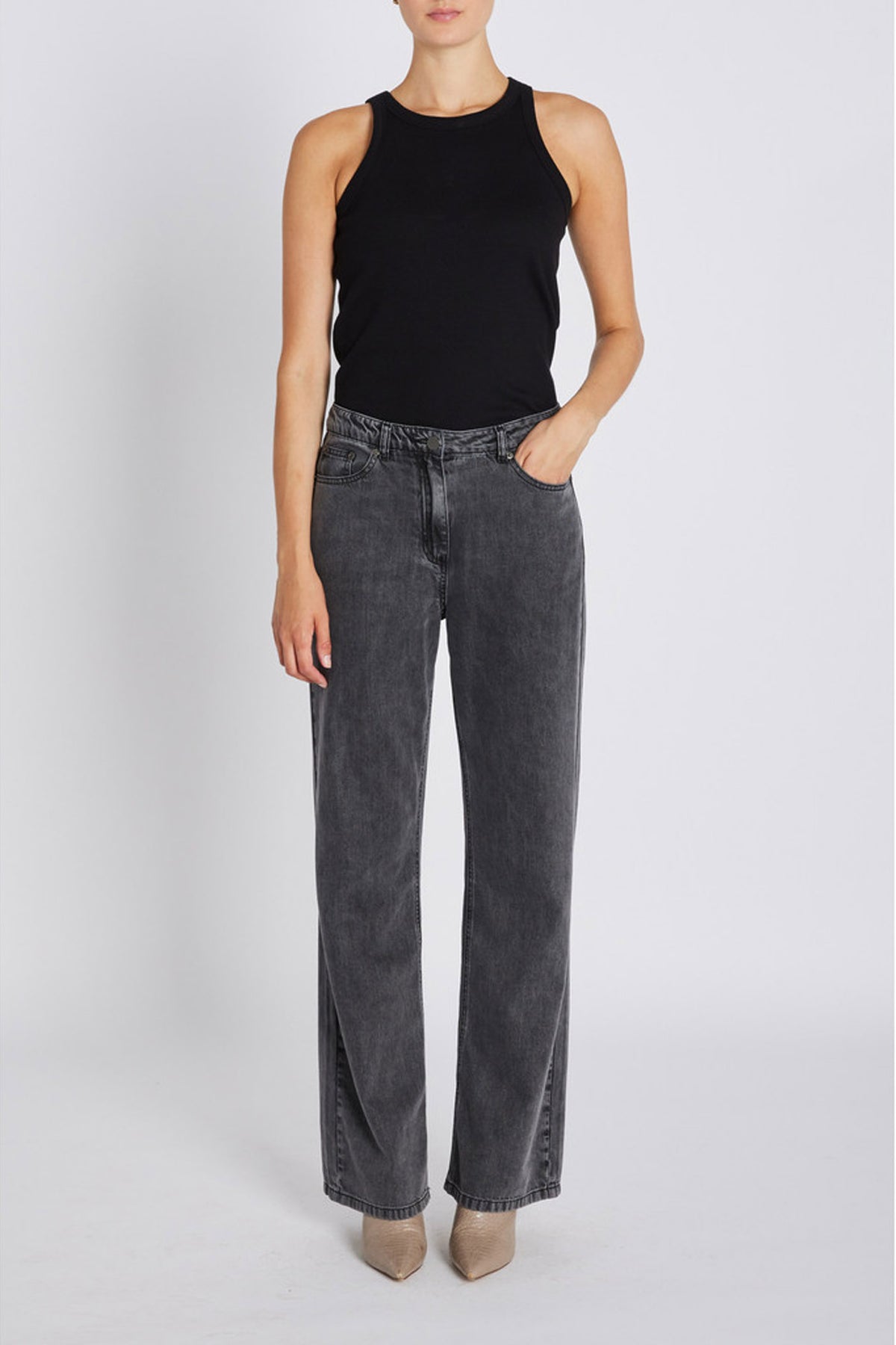 PlatieBBLoose pants Grey Denim - BBW4694