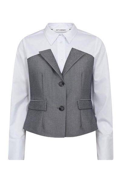 PollyCC Corsage Mix Shirt 4000-White - 45028 Thumbnail