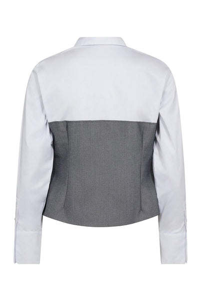 PollyCC Corsage Mix Shirt 4000-White - 45028 Thumbnail