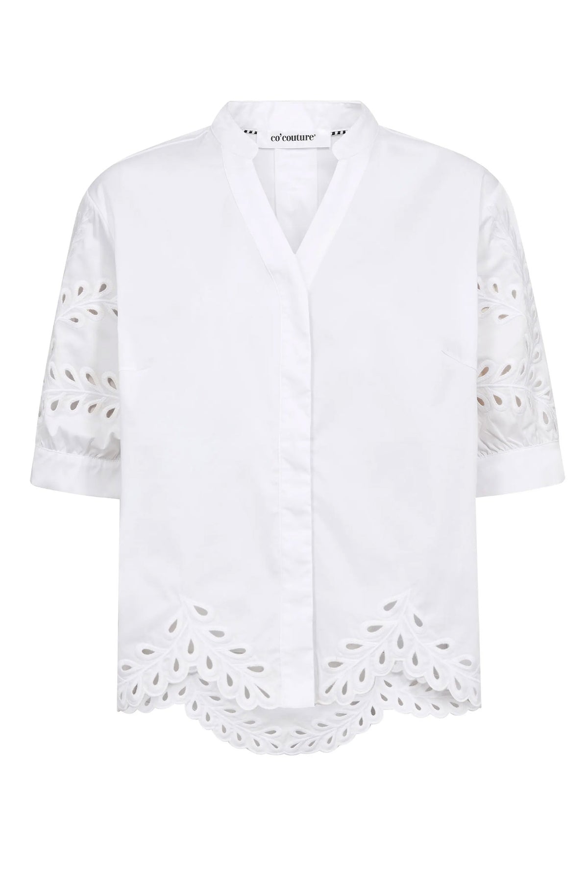 PoppyCC Emb. V-Shirt 10001-White - 500102
