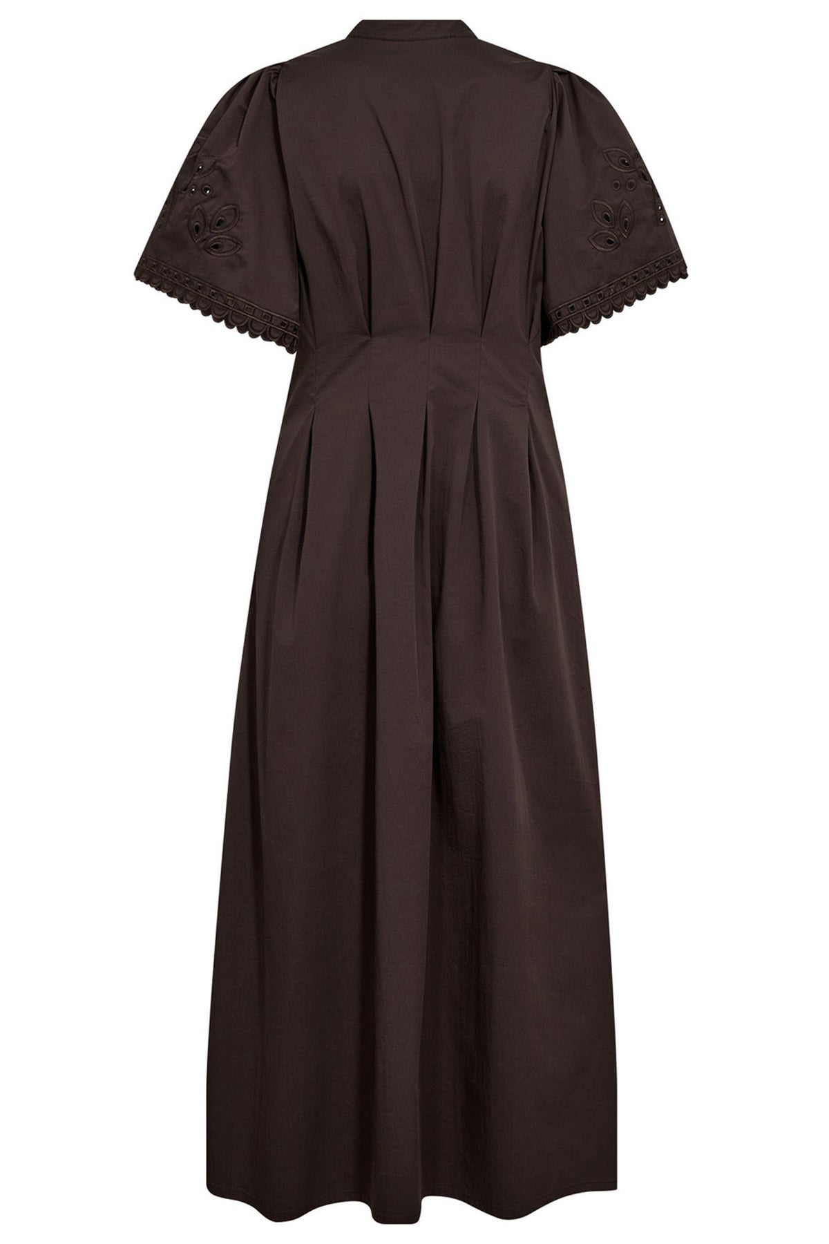 PoppyCC Emb Pleat Dress 145-Dark Brown - 46031