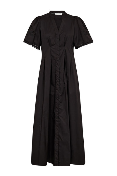 PoppyCC Emb Pleat Dress 96-Black - 46031 Thumbnail