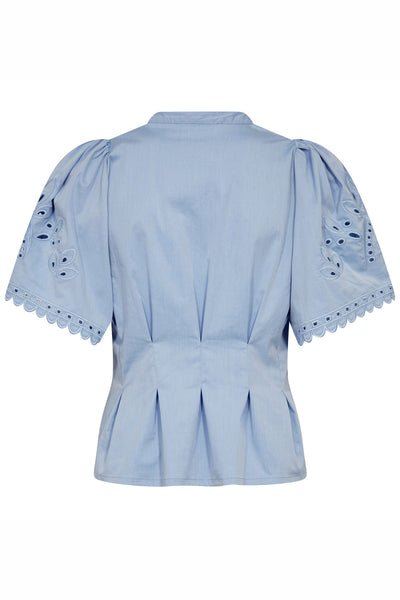 PoppyCC Emb SS V-Shirt 23-Pale Blue - 45075 Thumbnail