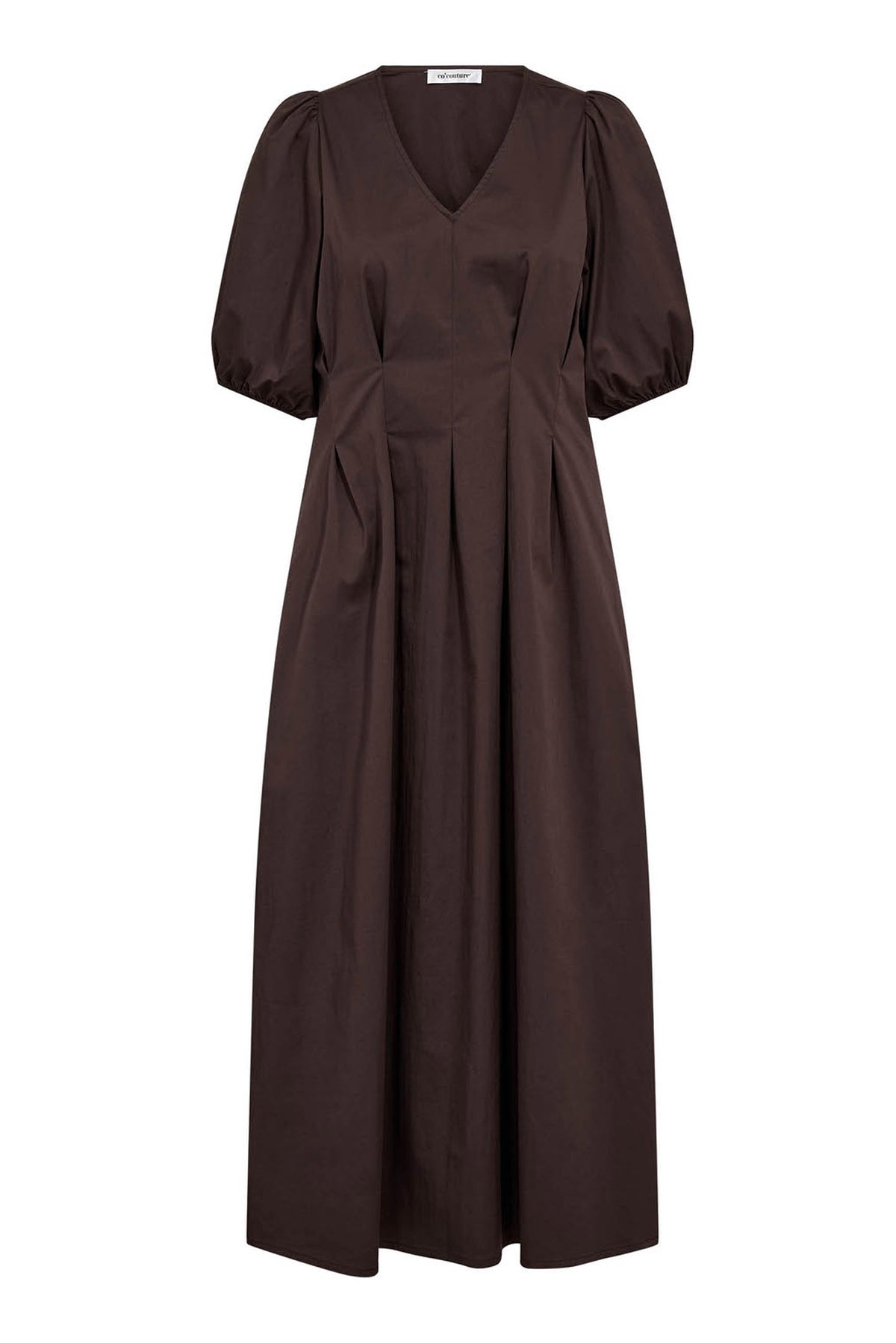 PoppyCC Pleat Dress 145-Dark Brown - 36464