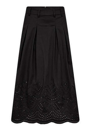 PoppyCC Pleat Scallop Skirt 96-Black - 44019