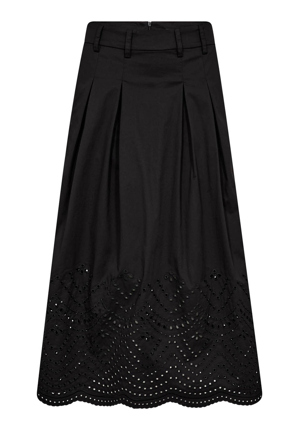 PoppyCC Pleat Scallop Skirt 96-Black - 44019