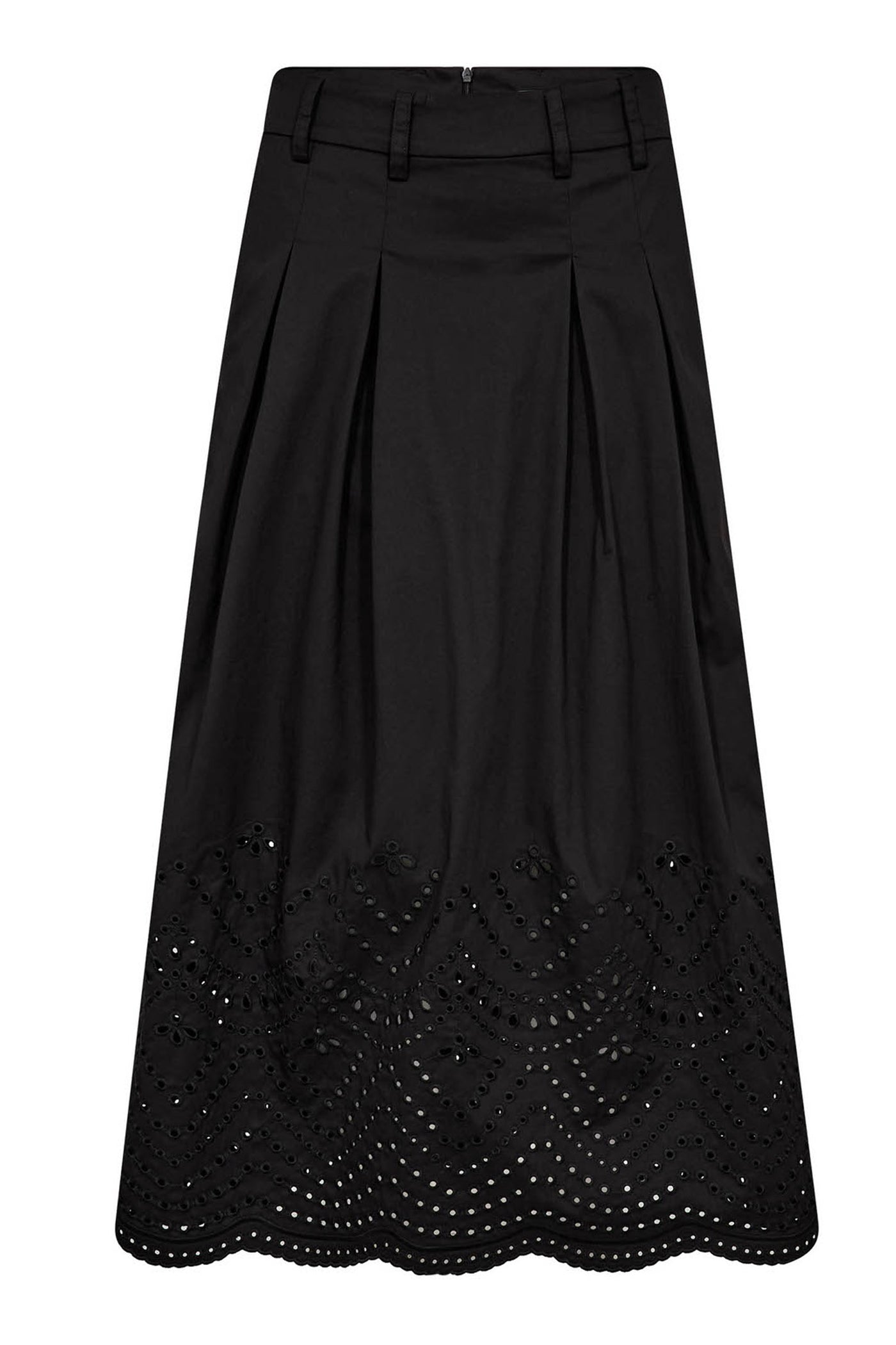 PoppyCC Pleat Scallop Skirt 96-Black - 44019