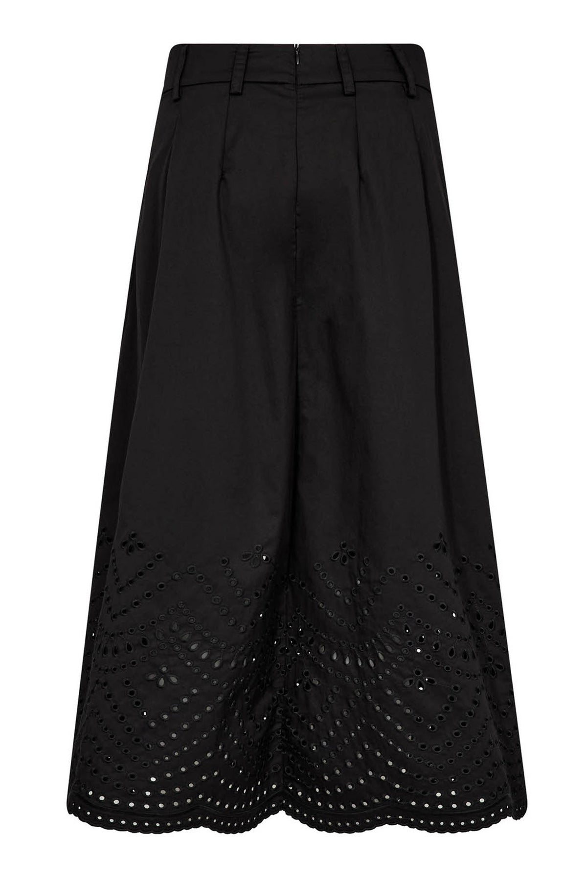 PoppyCC Pleat Scallop Skirt 96-Black - 44019