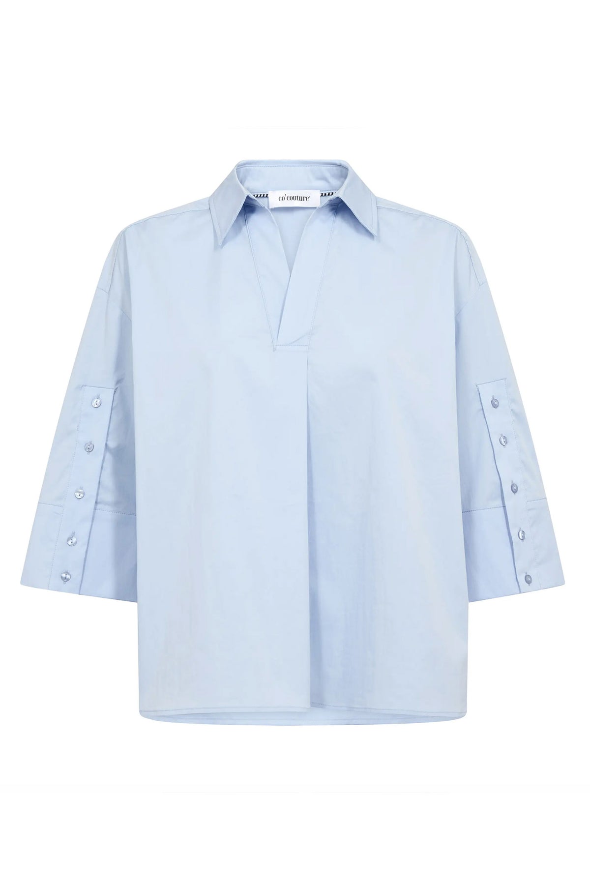 PoppyCC V-Blouse 40004-Pale Blue - 500024