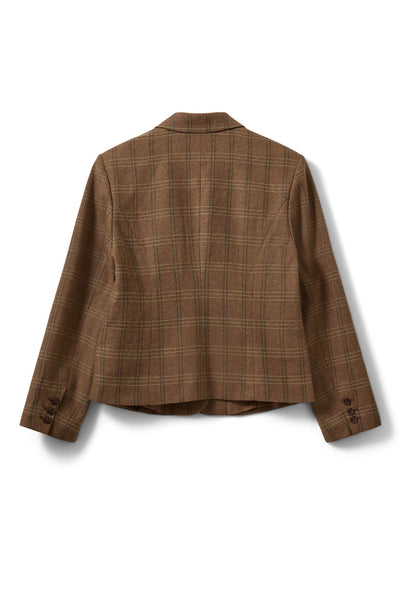 Poppysw Checked Fitted Blazer Maple Brown Check - S263210 Thumbnail