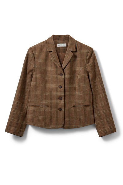 Poppysw Checked Fitted Blazer Maple Brown Check - S263210 Thumbnail