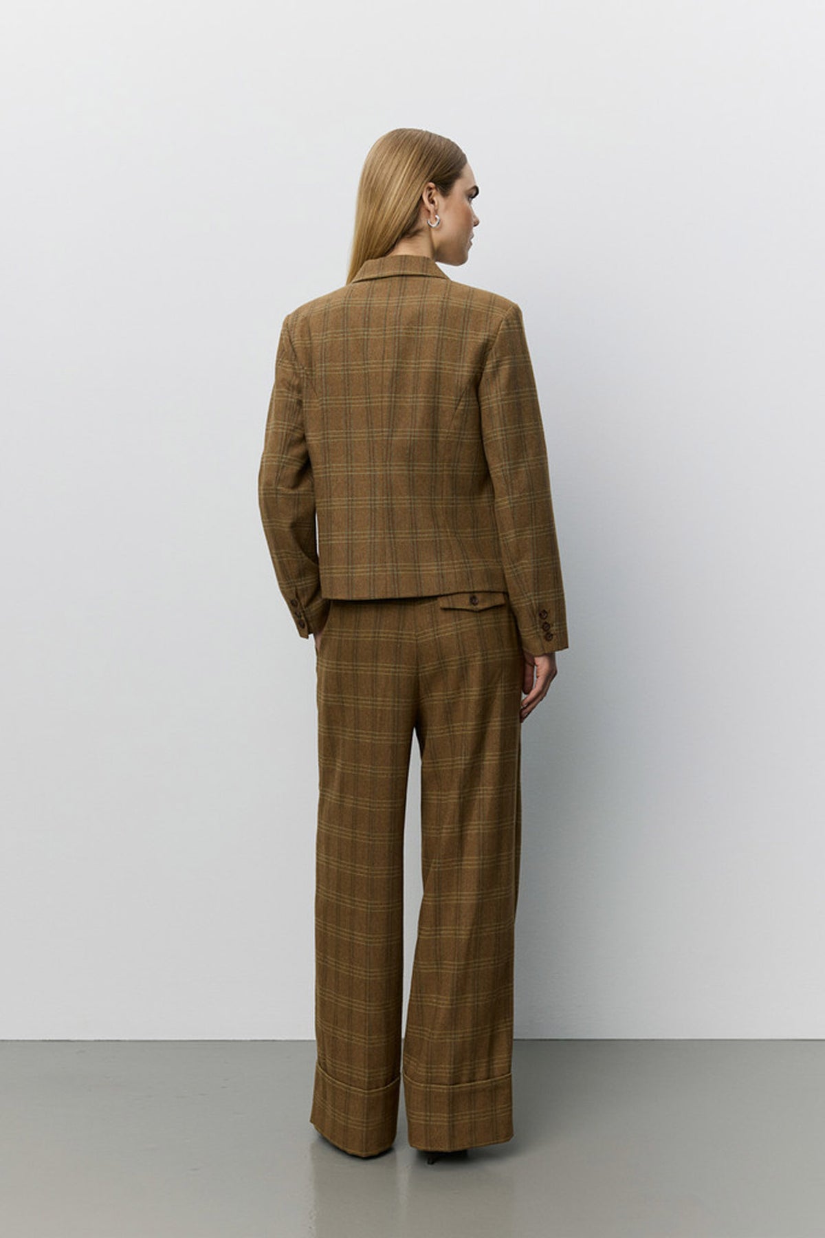 Poppysw Checked Fitted Blazer Maple Brown Check - S263210