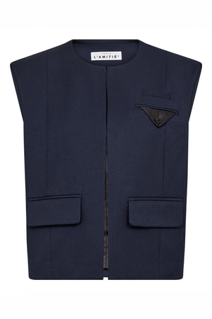 Premiere Box Waistcoat Navy - HL10162