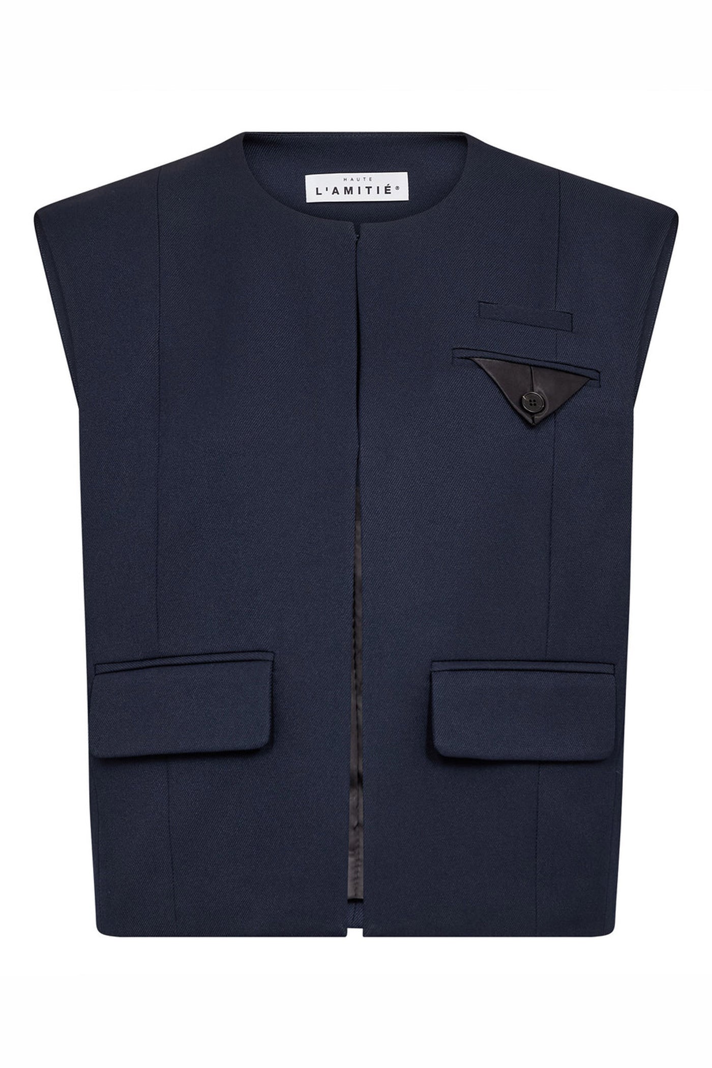 Premiere Box Waistcoat Navy - HL10162