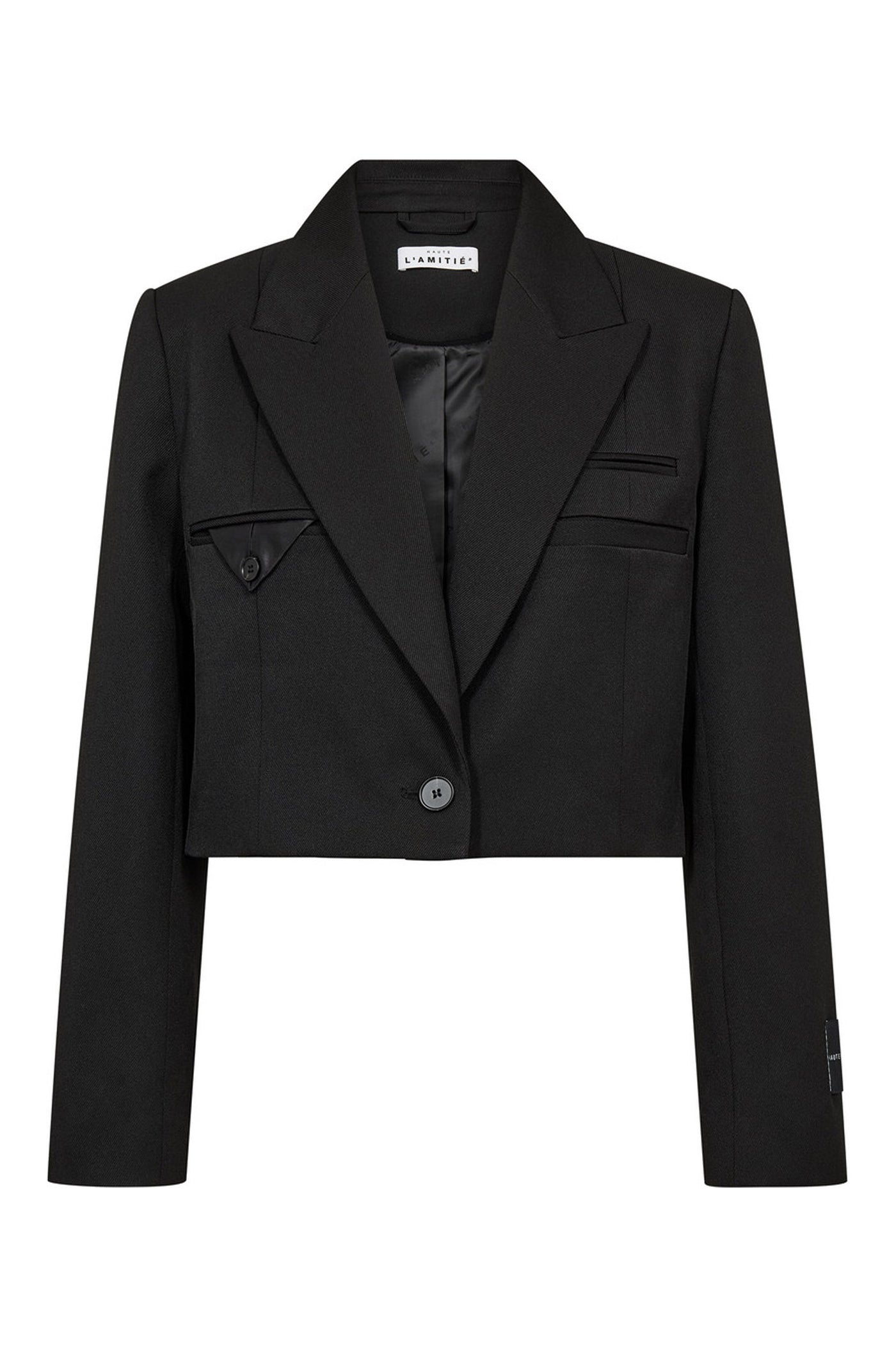 Premiere Crop Strap Blazer Black - HL10475