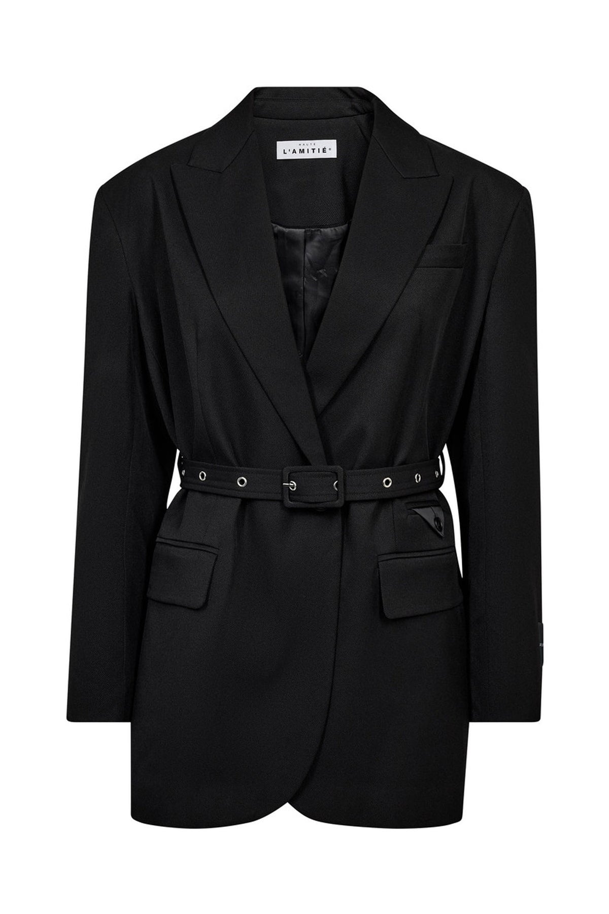 Premiere Oversize Belt Blazer Black - HL10706