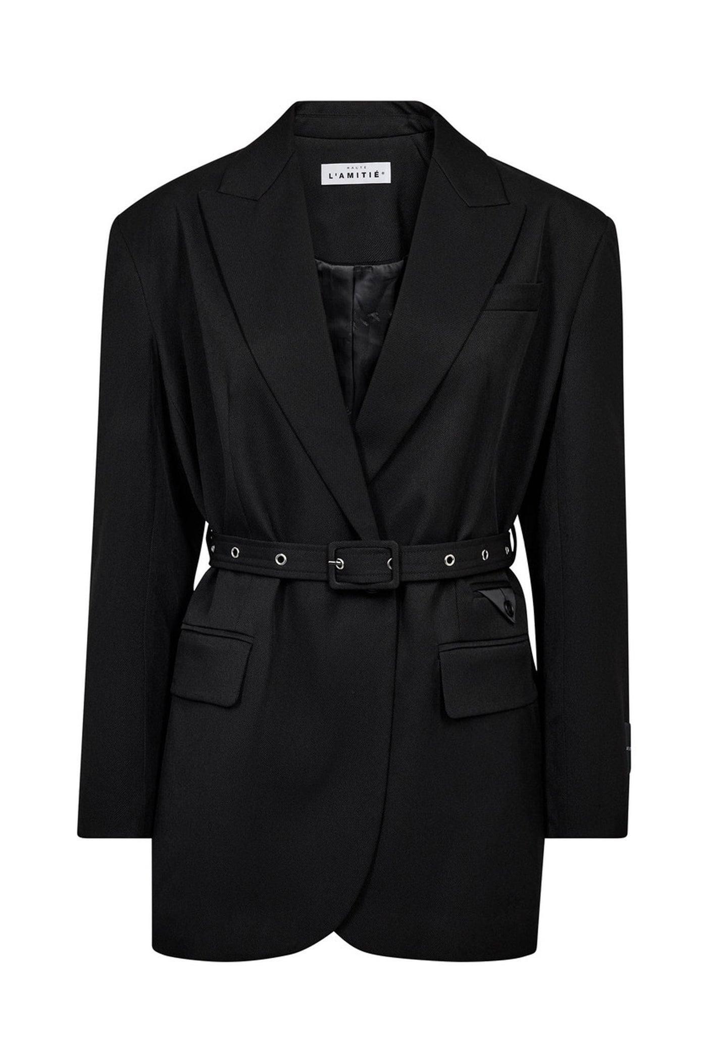 Premiere Oversize Belt Blazer Black - HL10706