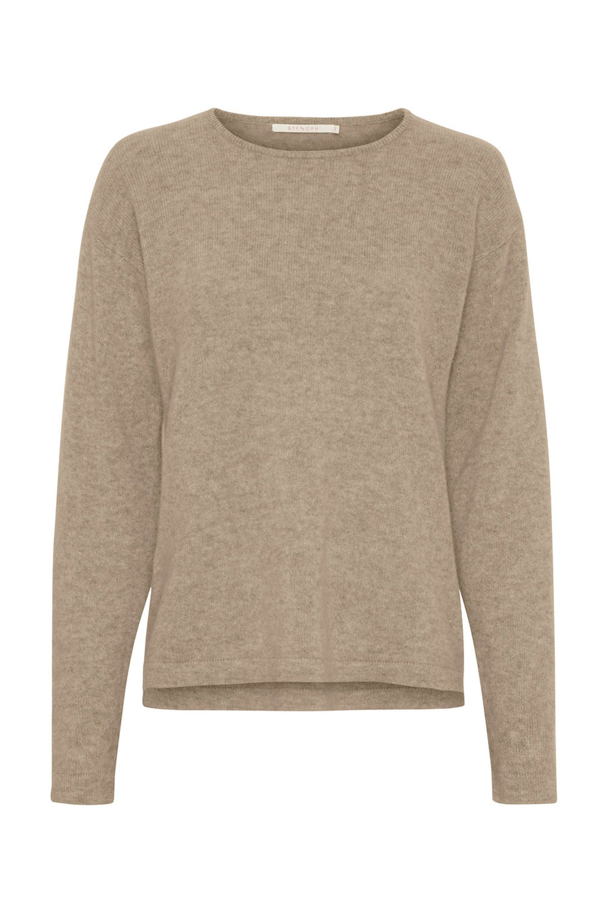 Pure Cashmere Pullover w. Boat Natural Brown - 500083