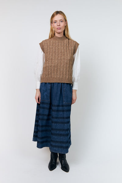 Finnll Knit Vest Sl CAMEL - 26422-5027 Thumbnail