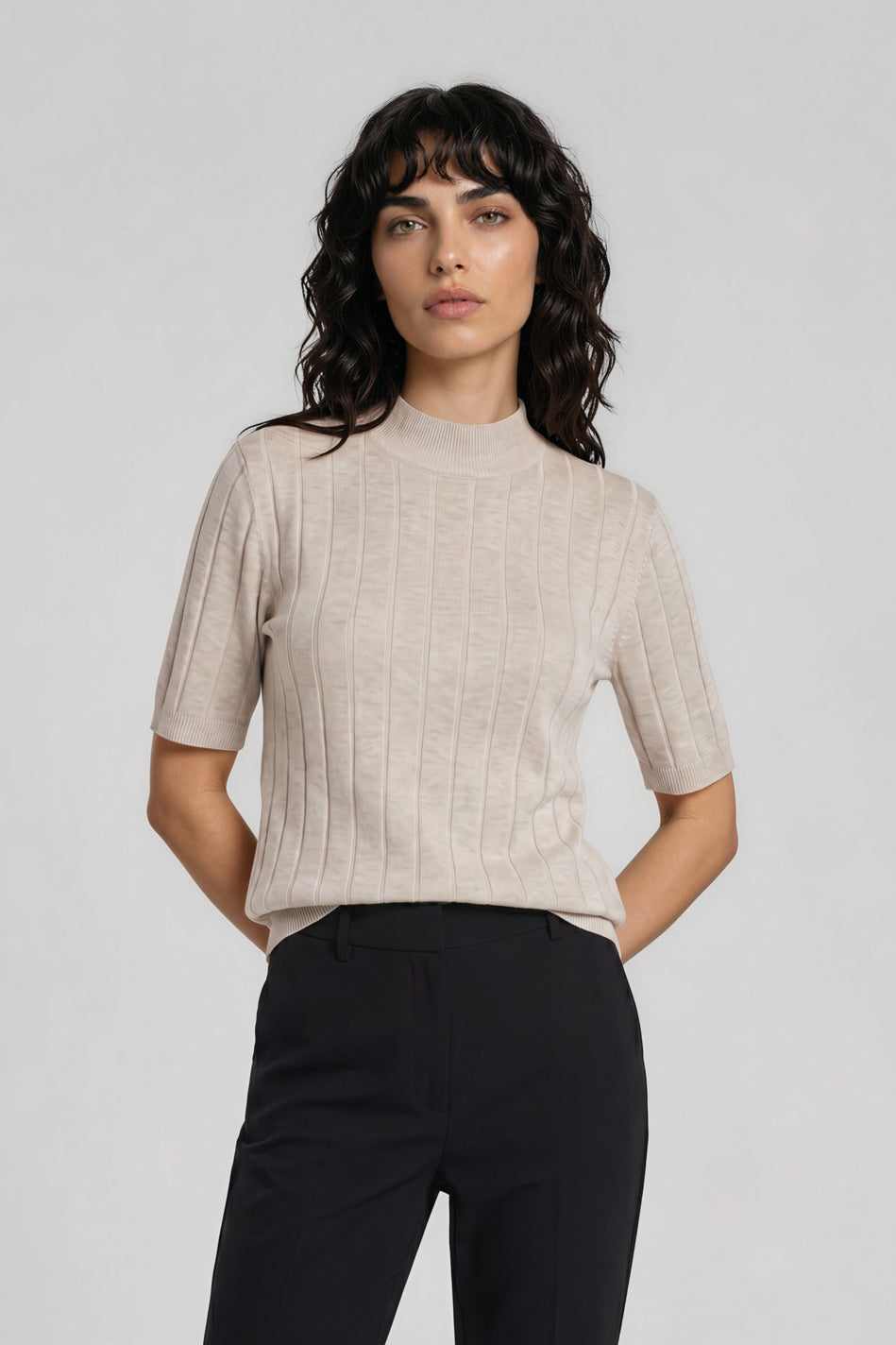 AnemoneBBGlady knit Sand melange - BBW4059