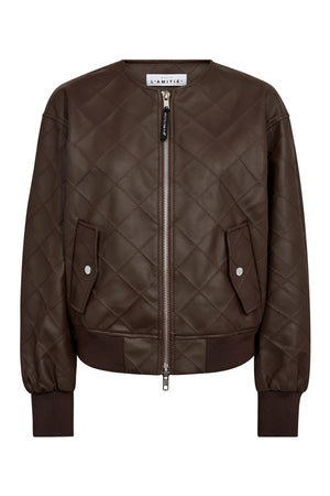 Quilt PU Bomber Mocca - HL10262