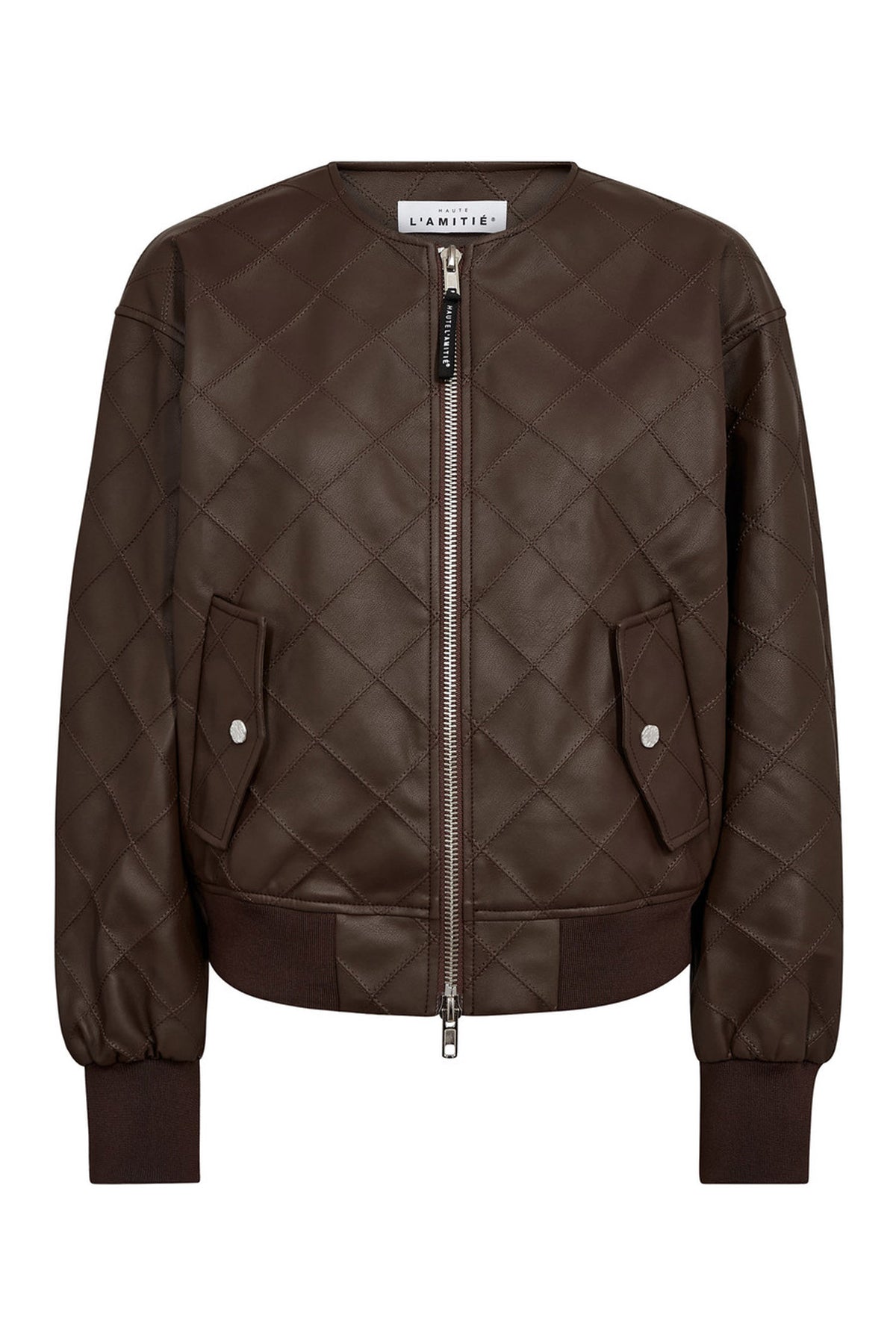 Quilt PU Bomber Mocca - HL10262