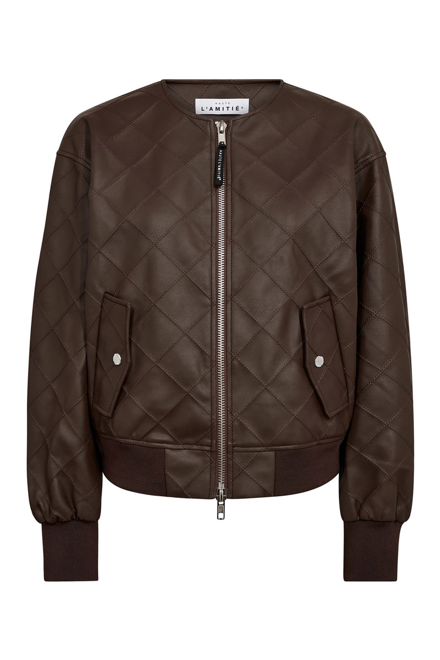 Quilt PU Bomber Mocca - HL10262