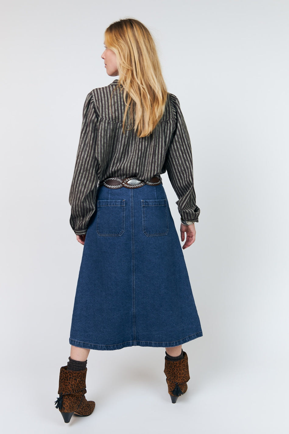 LennonLL Midi Skirt 23 Dark Blue - 26405-2002