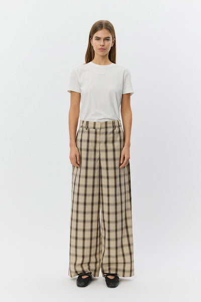REINESW CHECK WIDE LEG TROUSER 8040 Grey check - S261465 Thumbnail