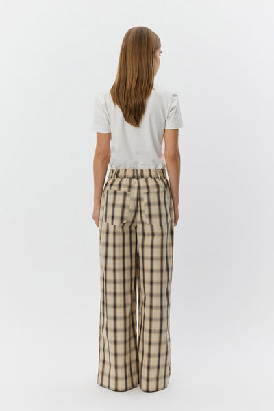 REINESW CHECK WIDE LEG TROUSER 8040 Grey check - S261465 Thumbnail